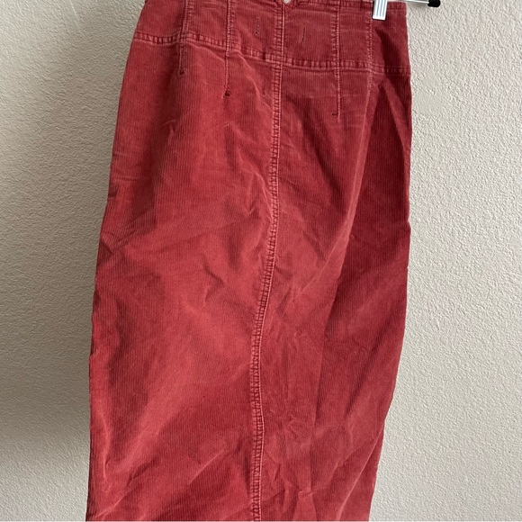Free People We the Free Corduroy Zipper Front Skirt in Poppy Red - Picture 7 of 7